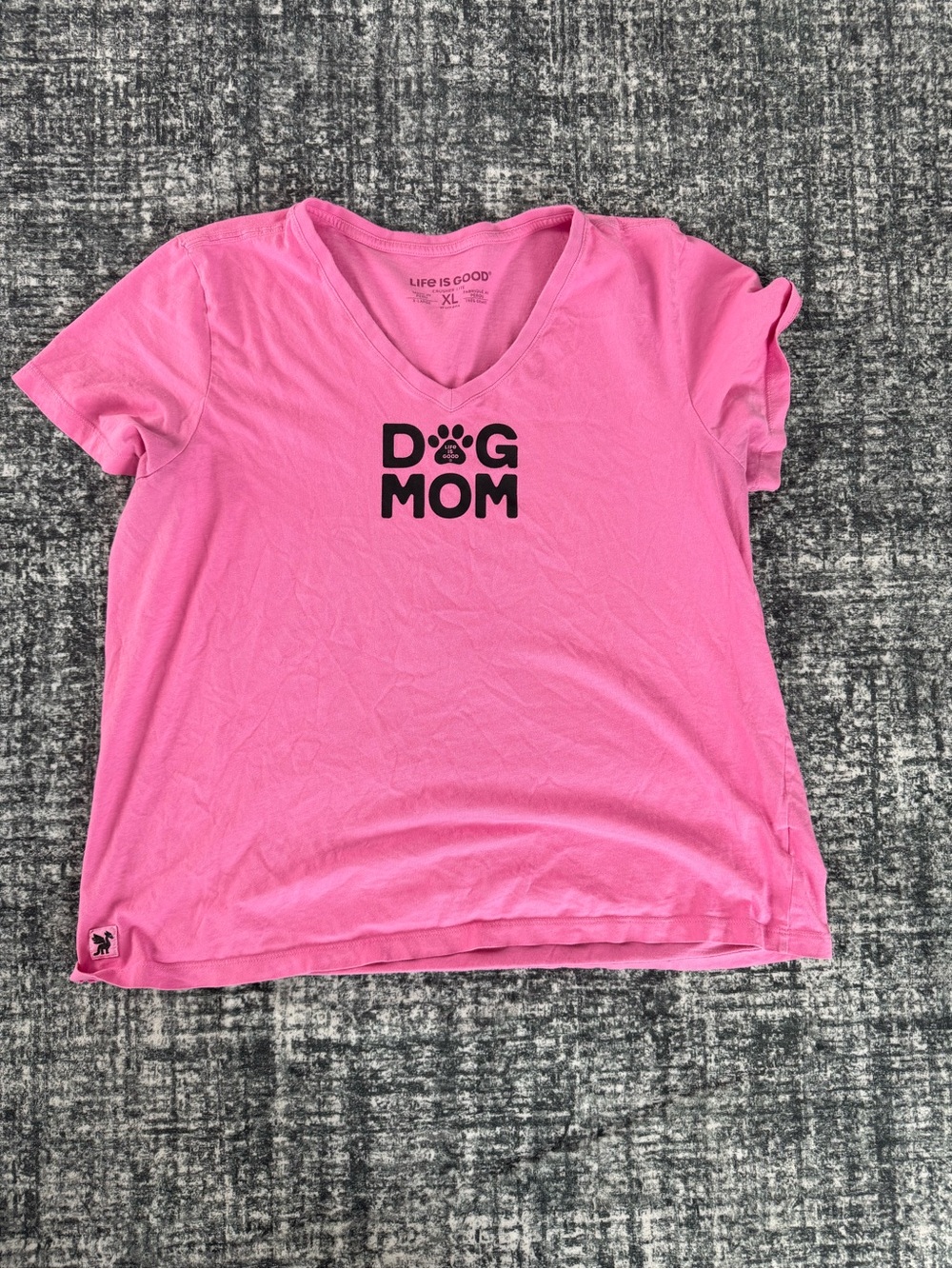 Life Is Good Pink 'Dog Mom' Short Sleeve Tee